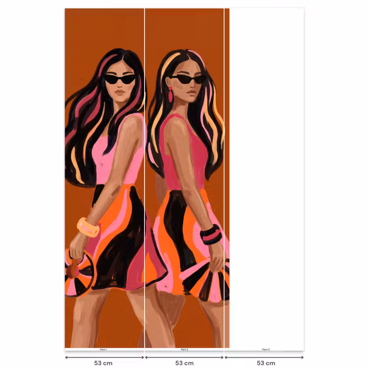 Behang - Mensen - Duo - Mode - Illustratie - Kleurrijk — 6