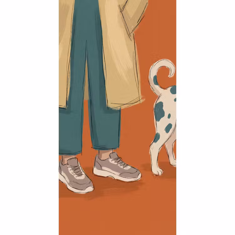 Behang - Persoon - Hond - Dieren - Illustratie - Modern — 2