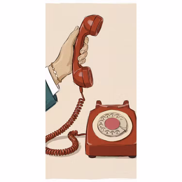 Behang - Telefoon - Hand - Vintage - Communicatie - Rood — 2