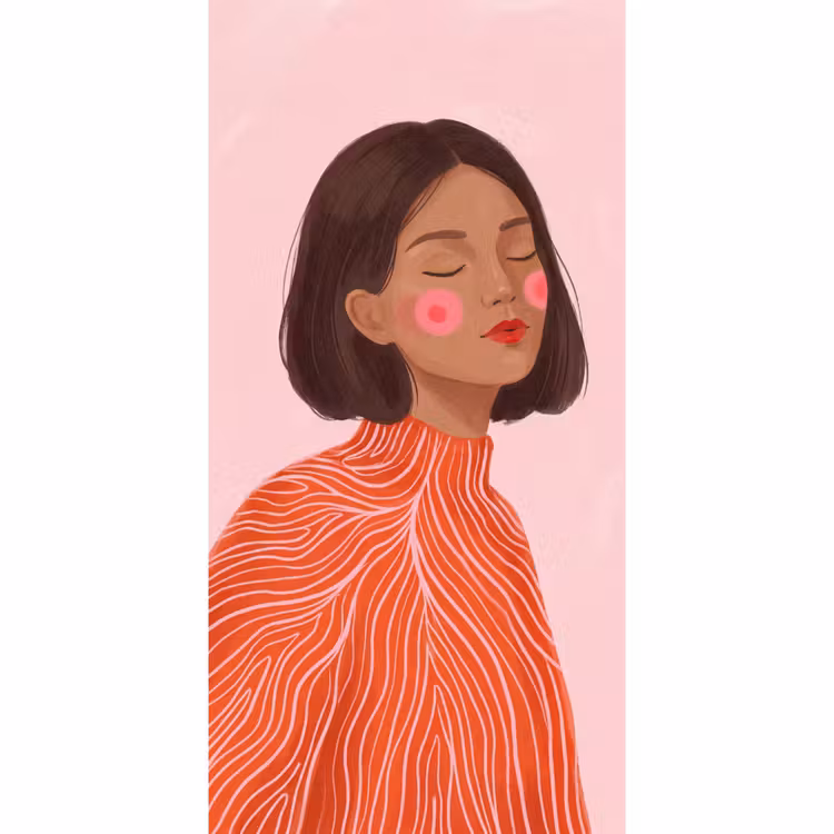 Behang - Vrouw - Portret - Modern - Kunst - Roze — 2