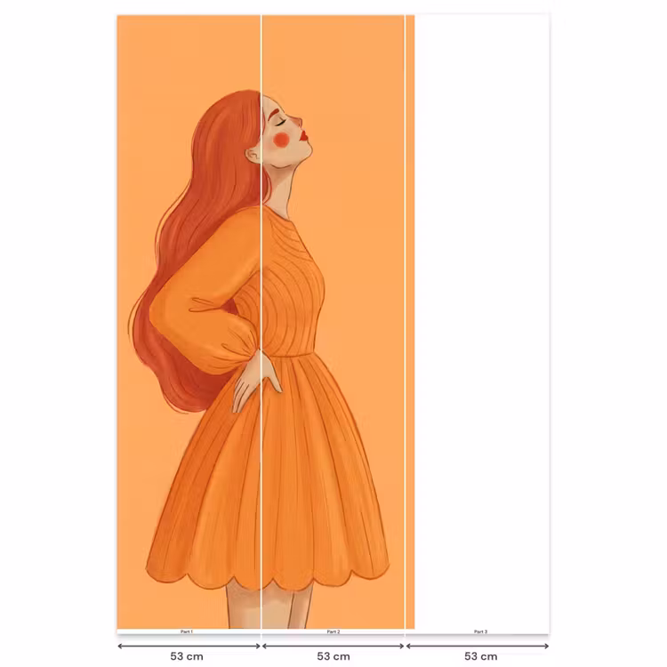 Behang - Vrouw - Profiel - Mensen - Modern - Oranje — 6