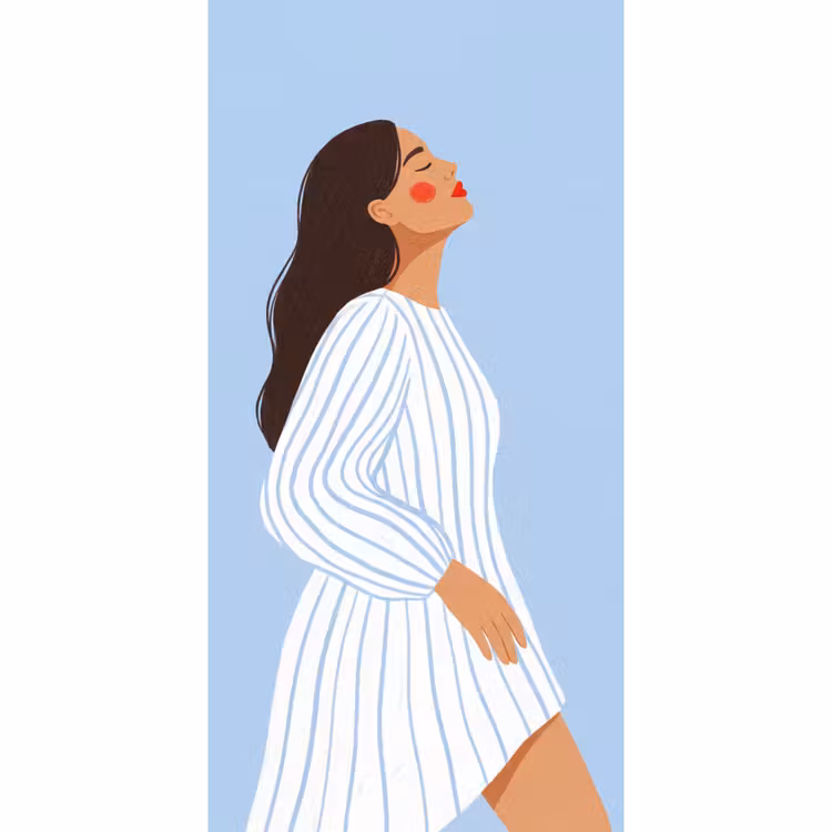 Behang - Vrouw - Profiel - Rust - Modern - Illustratie — 2