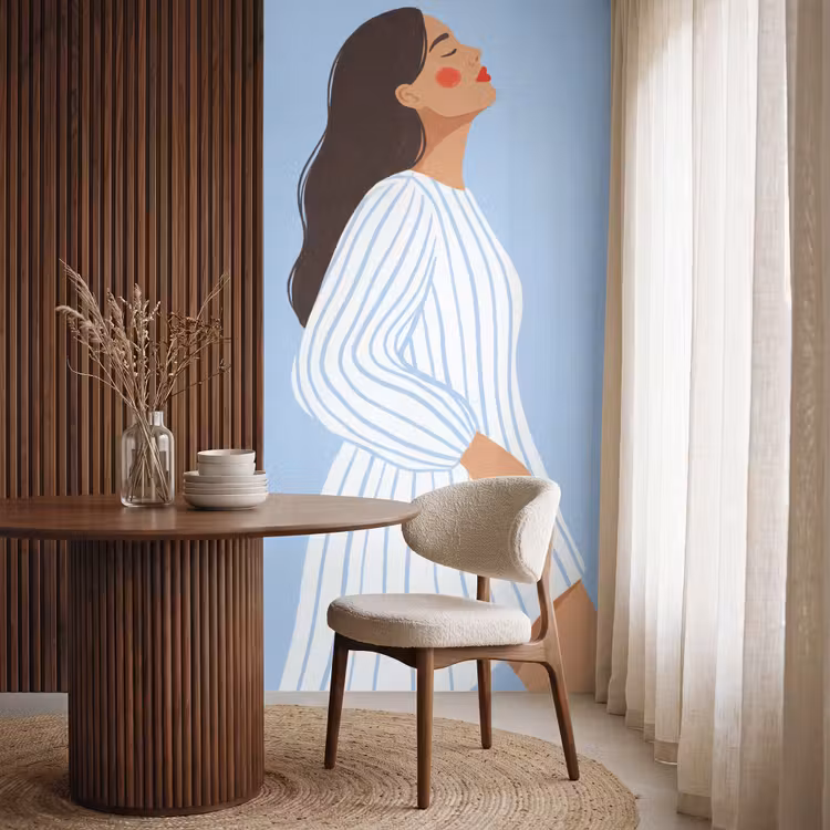 Behang - Vrouw - Profiel - Rust - Modern - Illustratie — 4