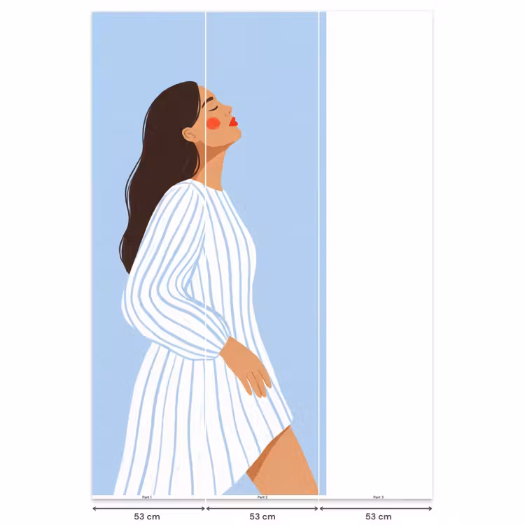 Behang - Vrouw - Profiel - Rust - Modern - Illustratie — 6