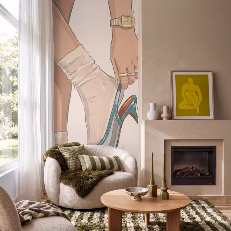 Behang - Vrouw - Schoen - Mode - Lifestyle - Groen — 1
