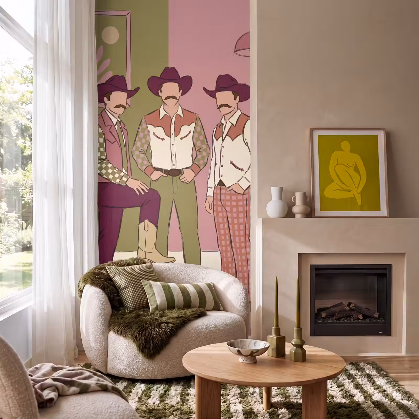 Behang - Mensen - Mannen - Hoeden - Retro - Interieur — 1