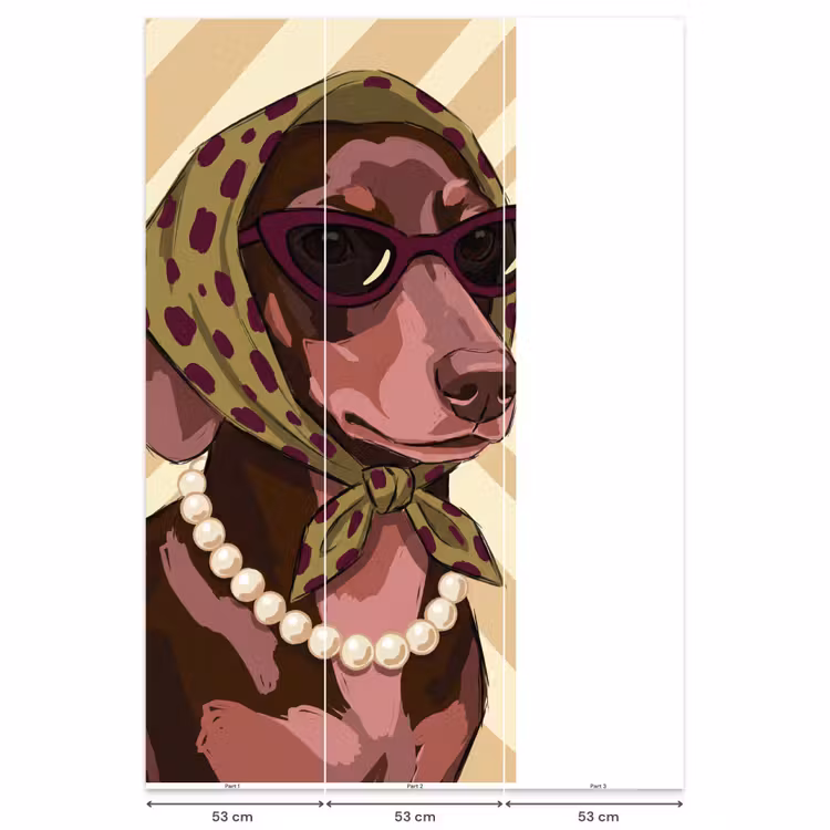 Behang - Hond - Zonnebril - Hoofddoek - Dieren - Modern — 6