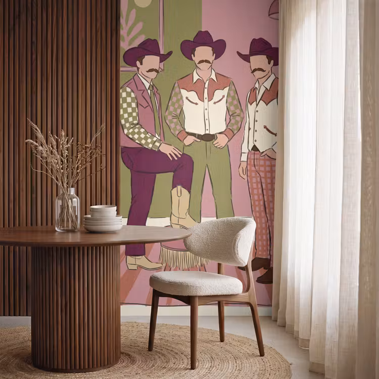 Behang - Mensen - Mannen - Hoeden - Retro - Interieur — 4
