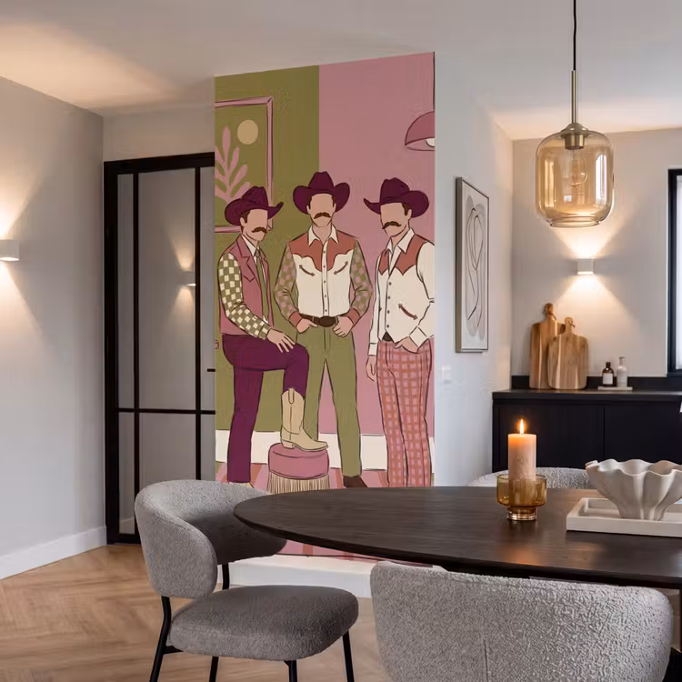 Behang - Mensen - Mannen - Hoeden - Retro - Interieur — 5