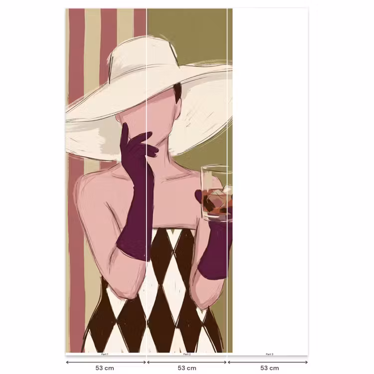 Behang - Vrouw - Hoed - Mode - Abstract - Kleurrijk — 6