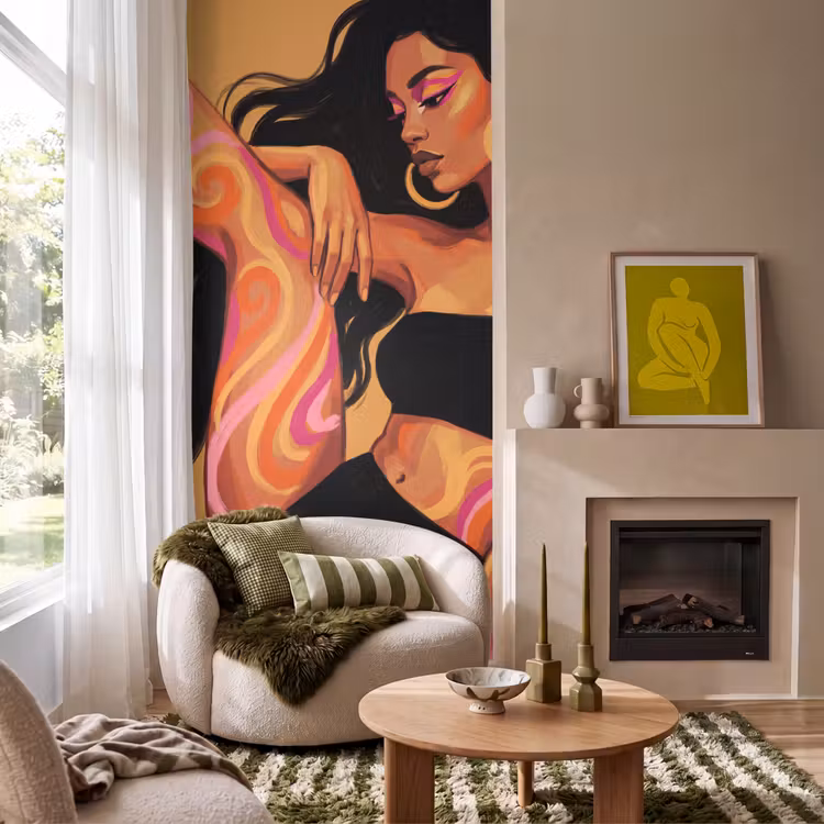 Behang - Vrouw - Portret - Abstract - Modern - Kleurrijk — 1