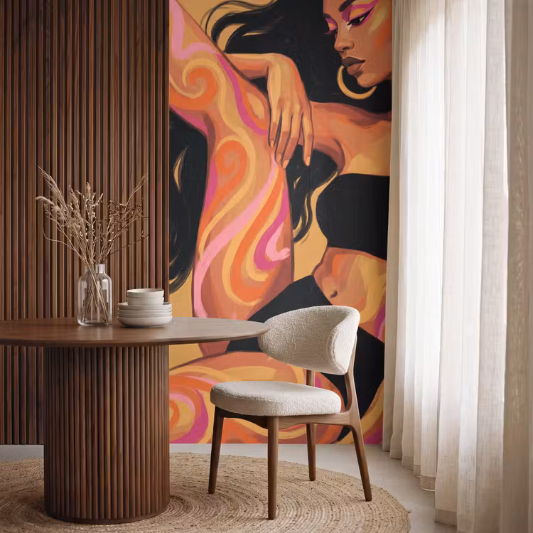 Behang - Vrouw - Portret - Abstract - Modern - Kleurrijk — 4