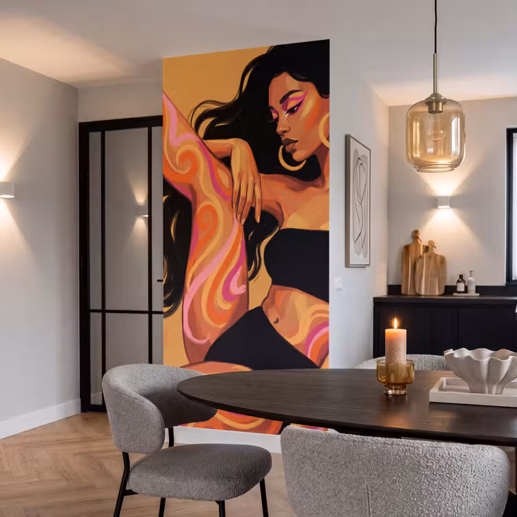 Behang - Vrouw - Portret - Abstract - Modern - Kleurrijk — 5