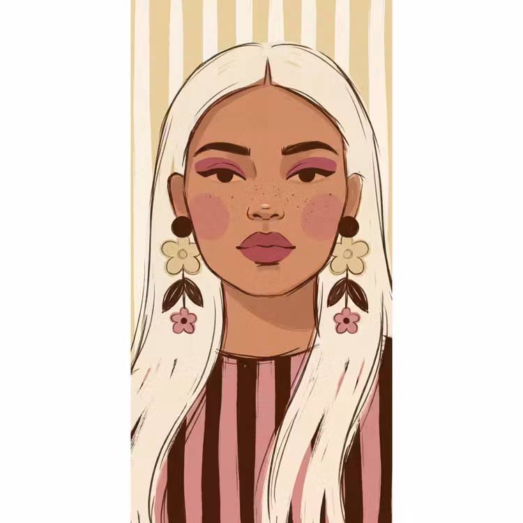Behang - Vrouw - Portret - Illustratie - Modern - Roze — 2