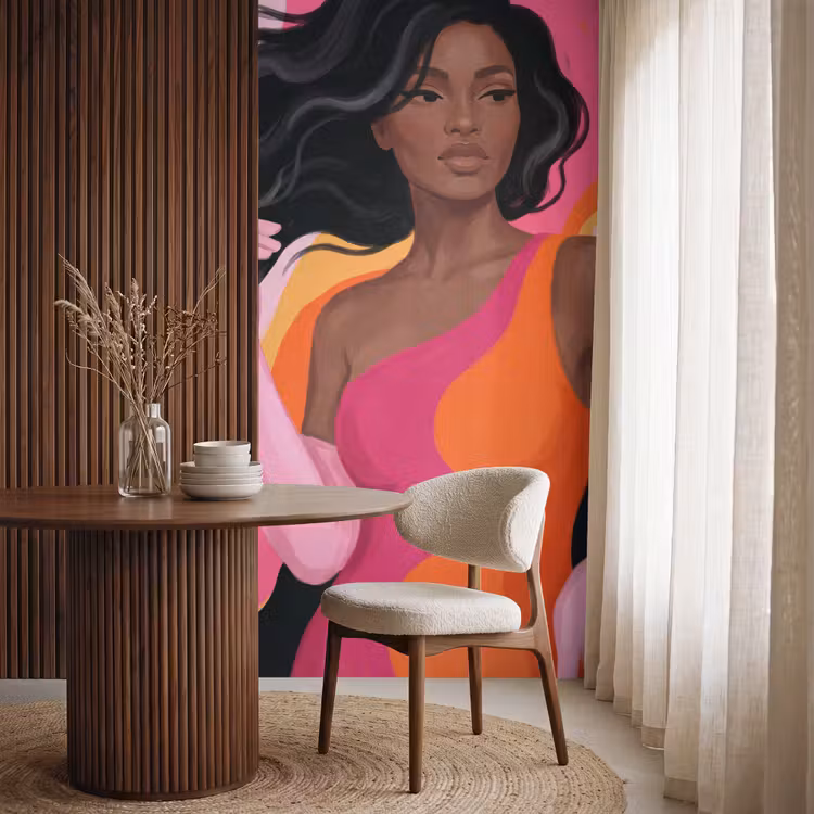 Behang - Vrouw - Portret - Kleurrijk - Modern - Kunst — 4
