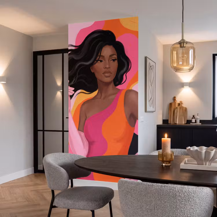 Behang - Vrouw - Portret - Kleurrijk - Modern - Kunst — 5