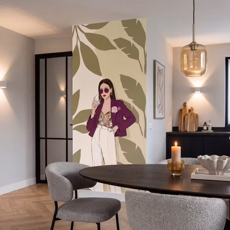 Behang - Vrouw - Wijn - Portret - Mode - Modern — 5