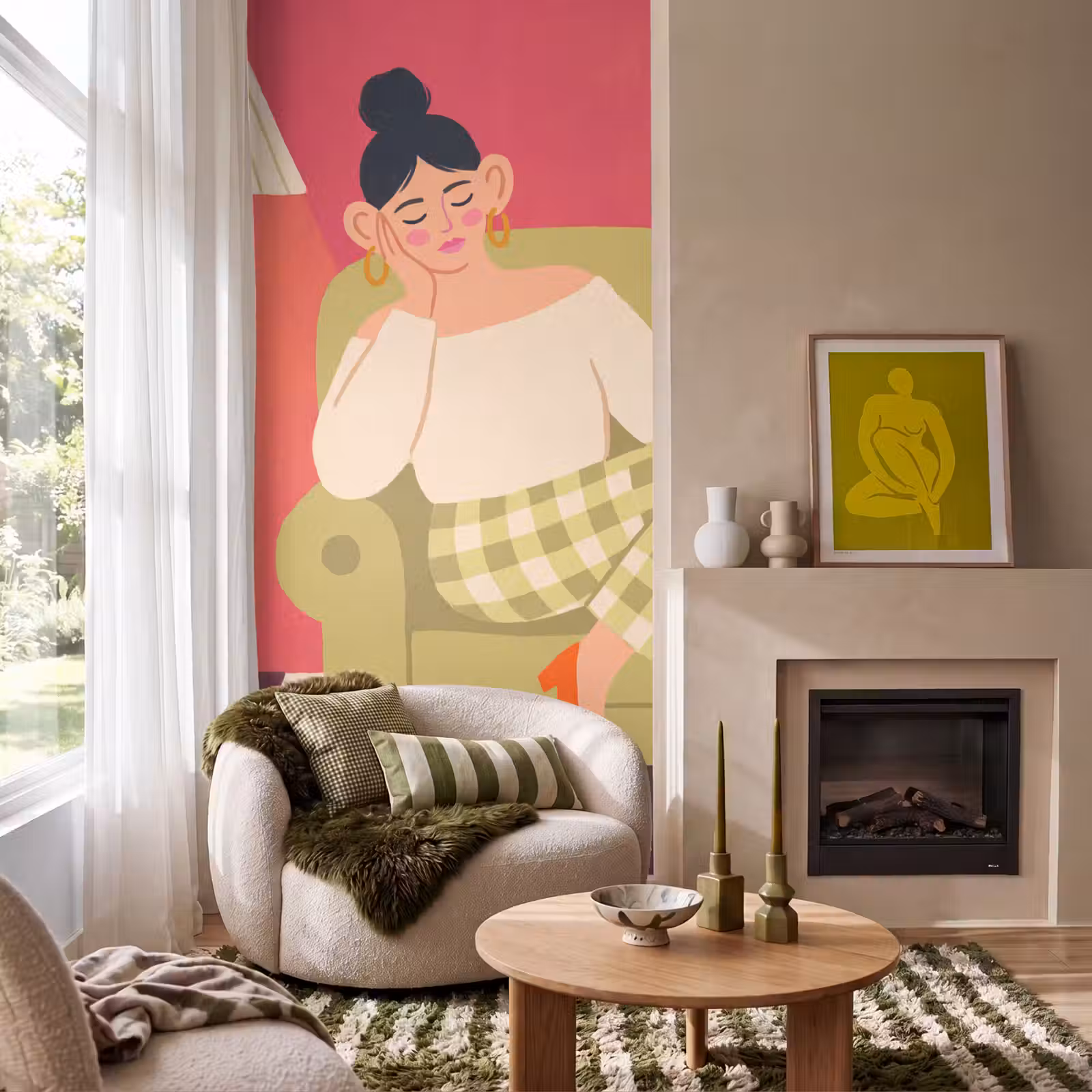 Behang - Vrouw - Rust - Interieur - Modern - Kunst — 1