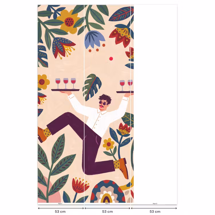 Behang - Mensen - Dienblad - Eten - Modern - Kleurrijk — 6