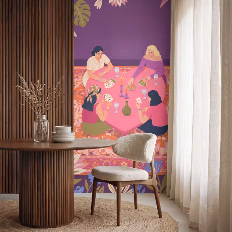 Behang - Mensen - Kaartspel - Interieur - Modern - Kleurrijk — 4