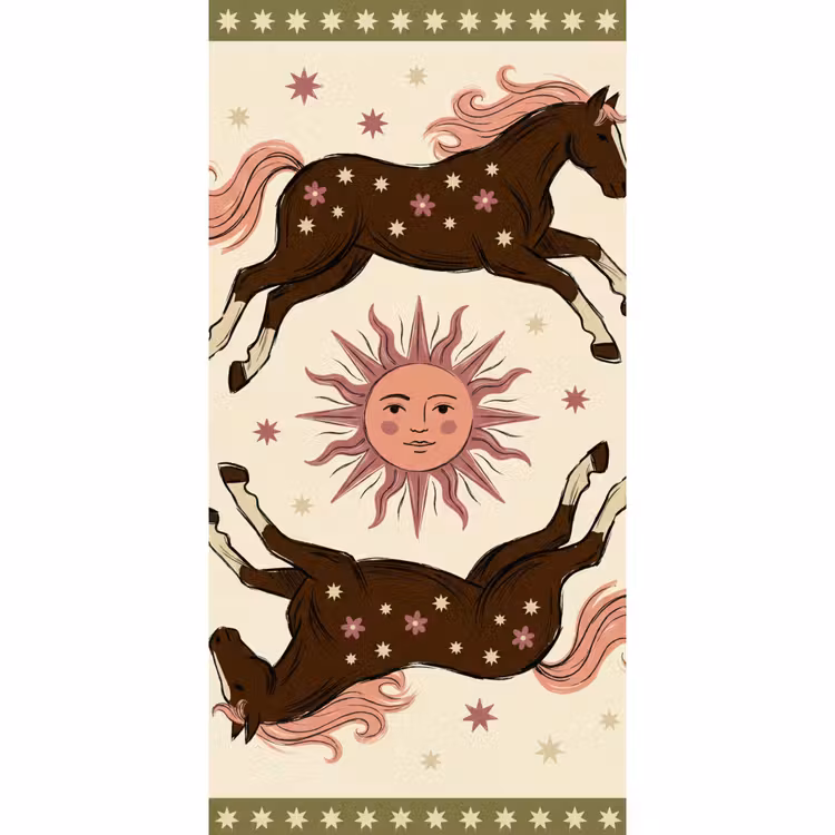 Behang - Paard - Zon - Mystiek - Illustratie - Roze — 2