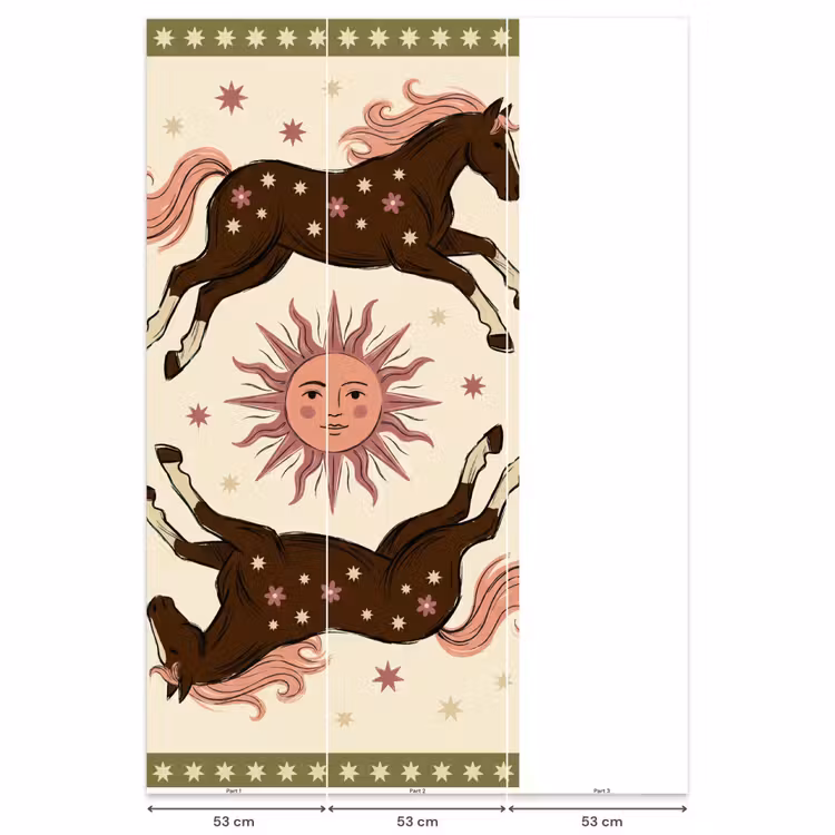 Behang - Paard - Zon - Mystiek - Illustratie - Roze — 6