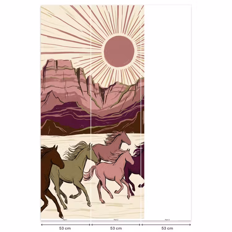 Behang - Paarden - Rennend - Woestijn - Natuur - Abstract — 6