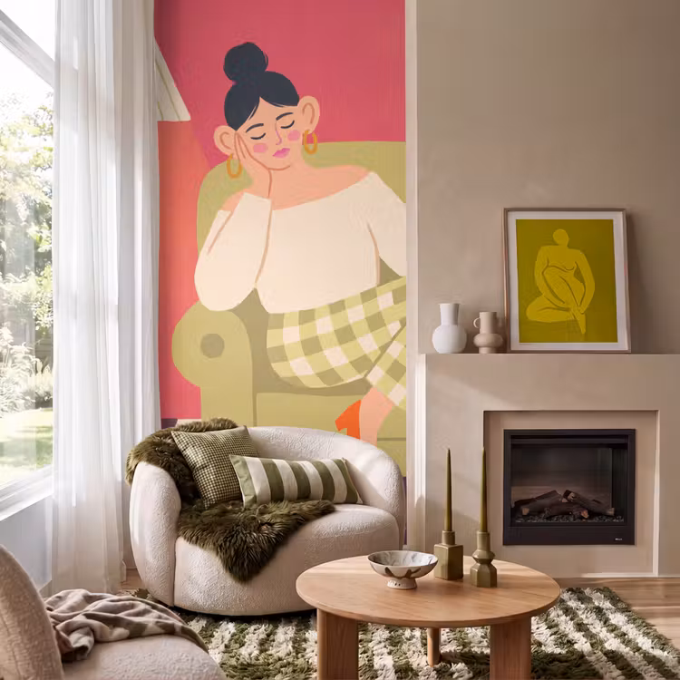 Behang - Vrouw - Rust - Interieur - Modern - Kunst — 1