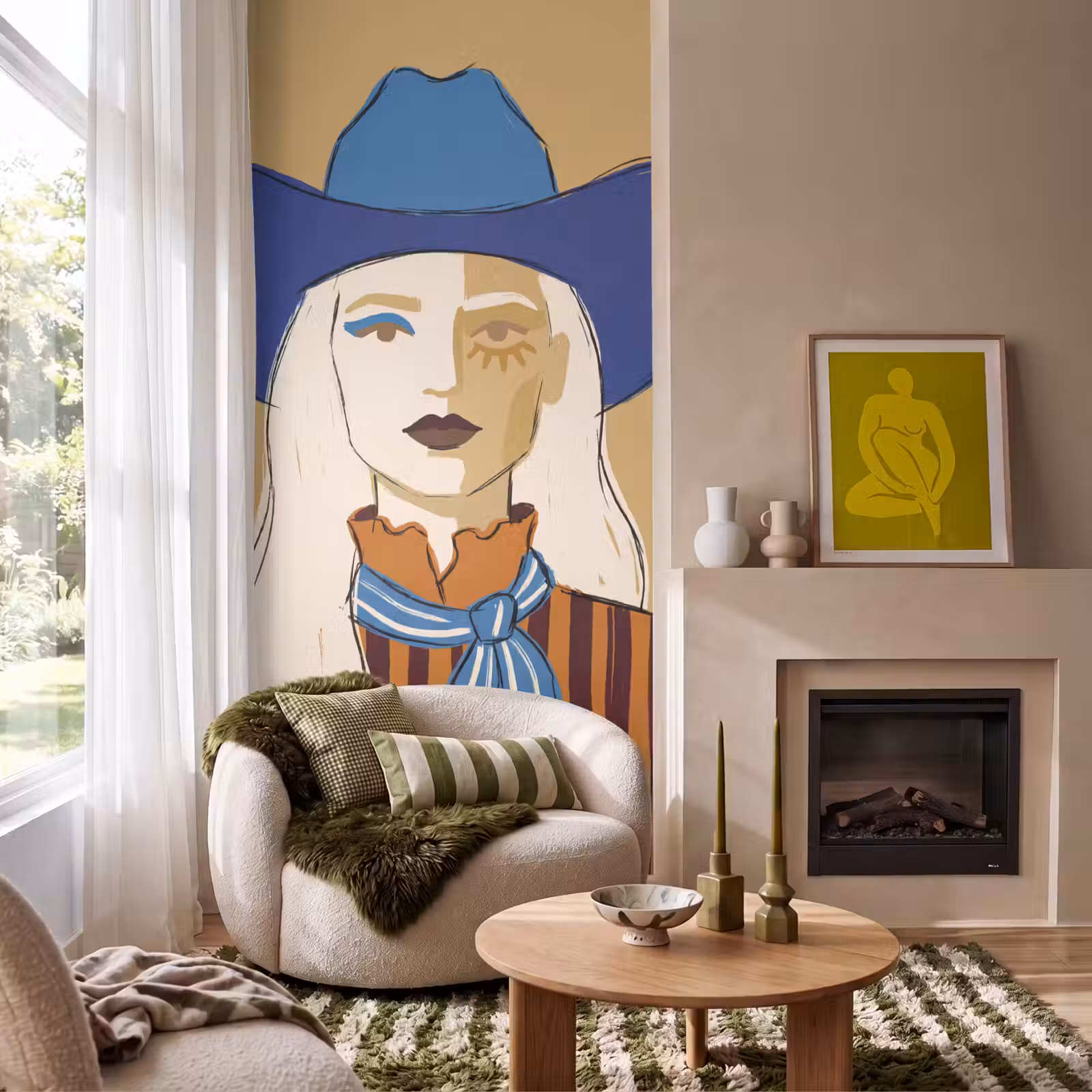 Behang - Vrouw - Portret - Abstract - Kleurrijk - Modern — 1