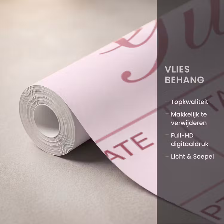 Behang - Humor - Drank - Tekst - Roze — 3