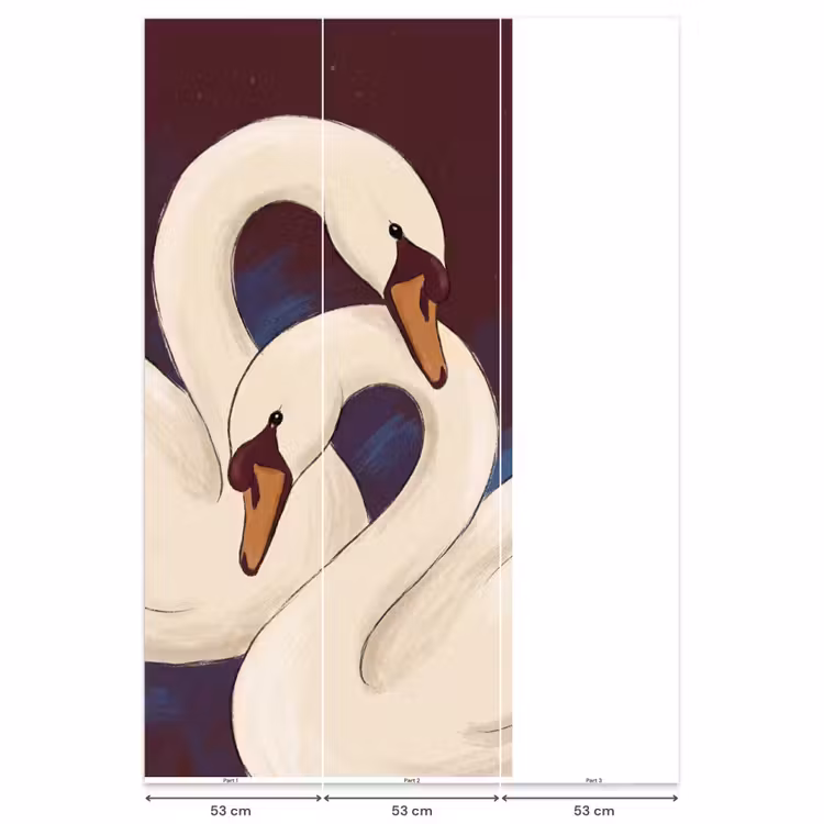 Behang - Vogel - Koppel - Liefde - Abstract - Wit — 6