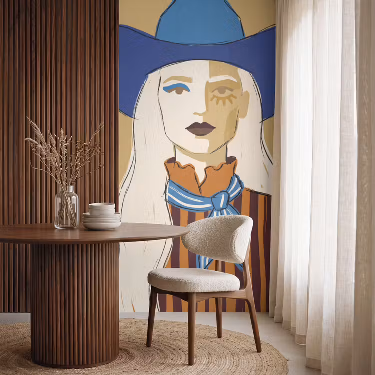 Behang - Vrouw - Portret - Abstract - Kleurrijk - Modern — 4