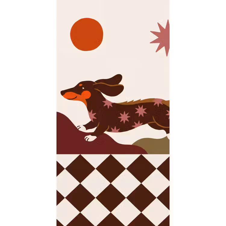 Behang - Hond - Abstract - Dieren - Modern - Bruin — 2
