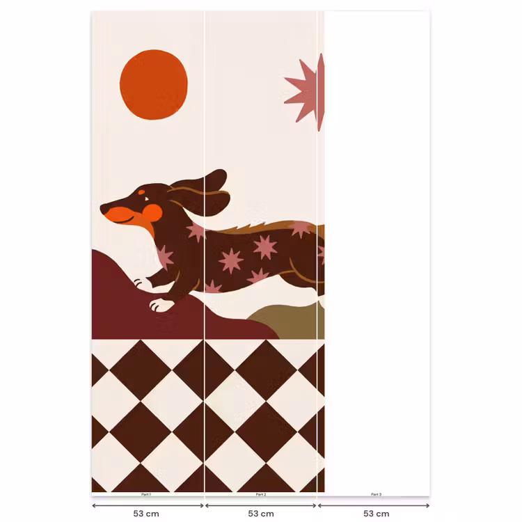 Behang - Hond - Abstract - Dieren - Modern - Bruin — 6