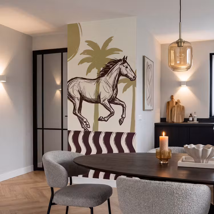 Behang - Paard - Galopperend - Woestijn - Illustratie — 5