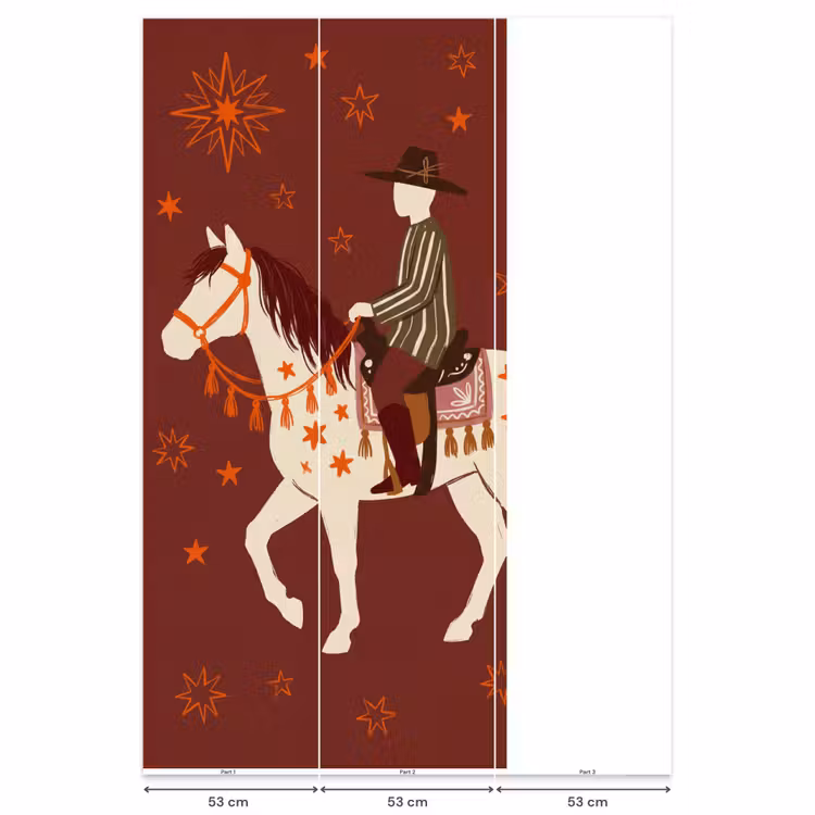 Behang - Paard - Ruiter - Sterren - Nacht - Illustratie — 6