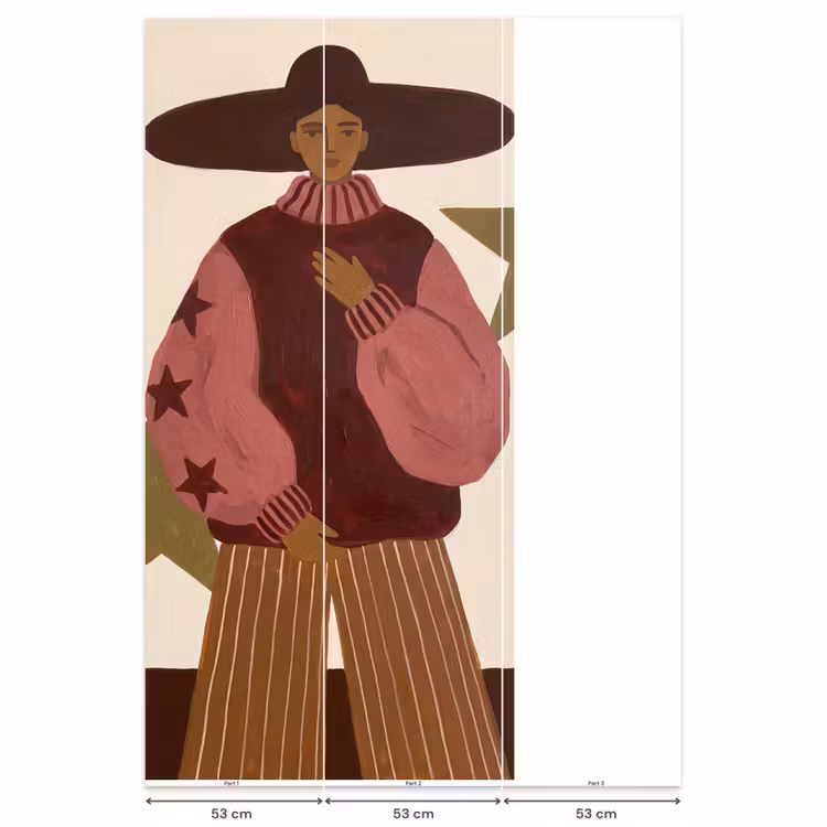 Behang - Vrouw - Hoed - Abstract - Modern - Portret — 6
