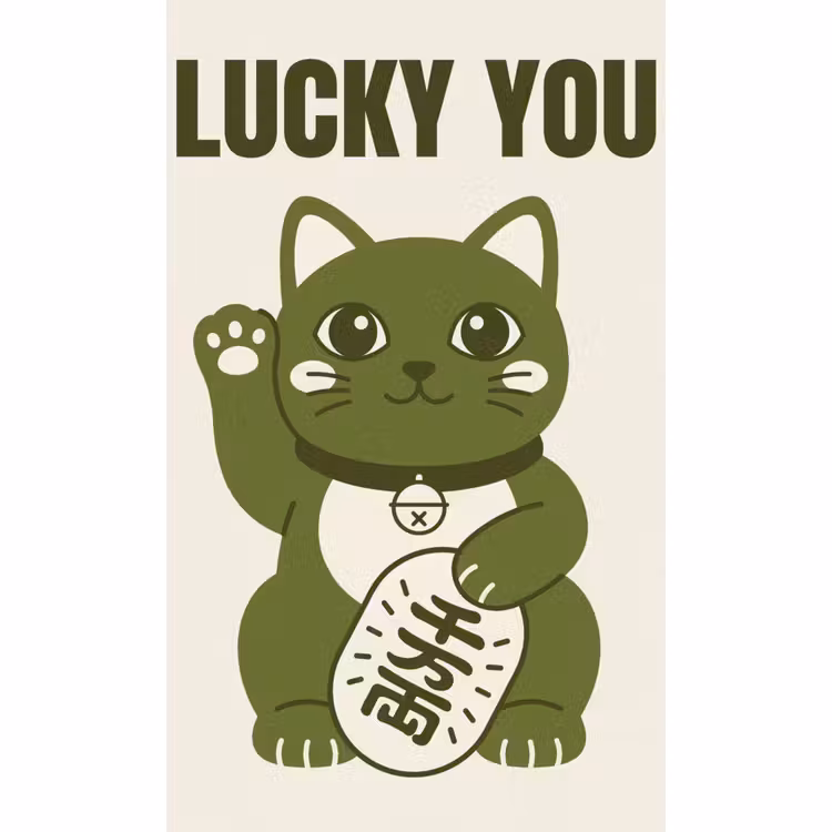 Behang - Kat - Geluk - Dieren - Modern - Groen — 2