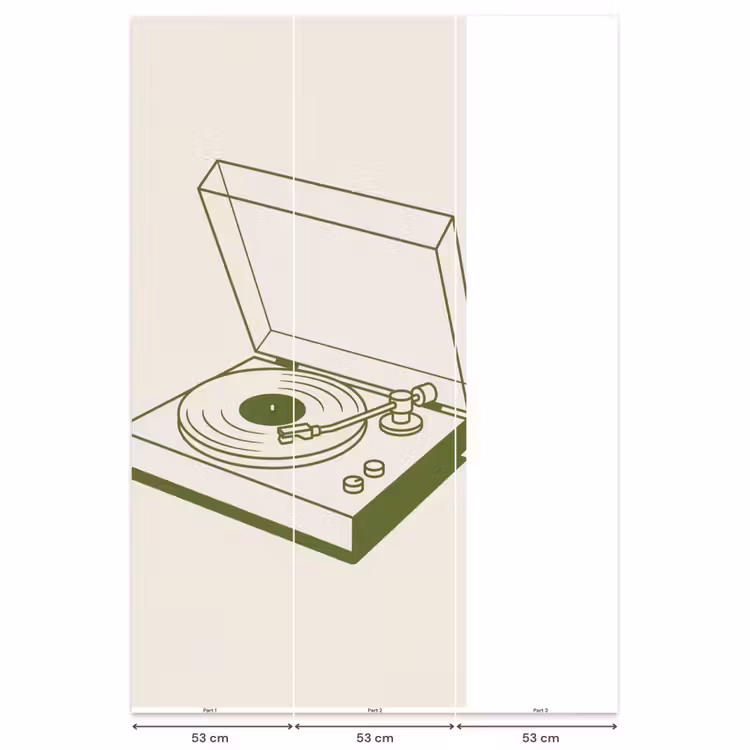 Behang - Platenspeler - Vinyl - Muziek - Minimalistisch - Groen — 6