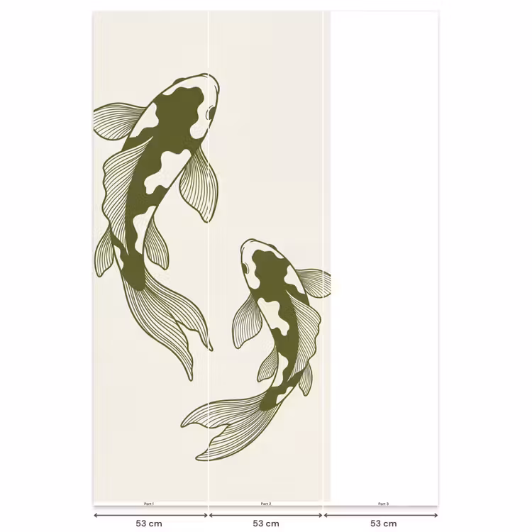 Behang - Vis - Zwemmend - Groen - Abstract - Dieren — 6