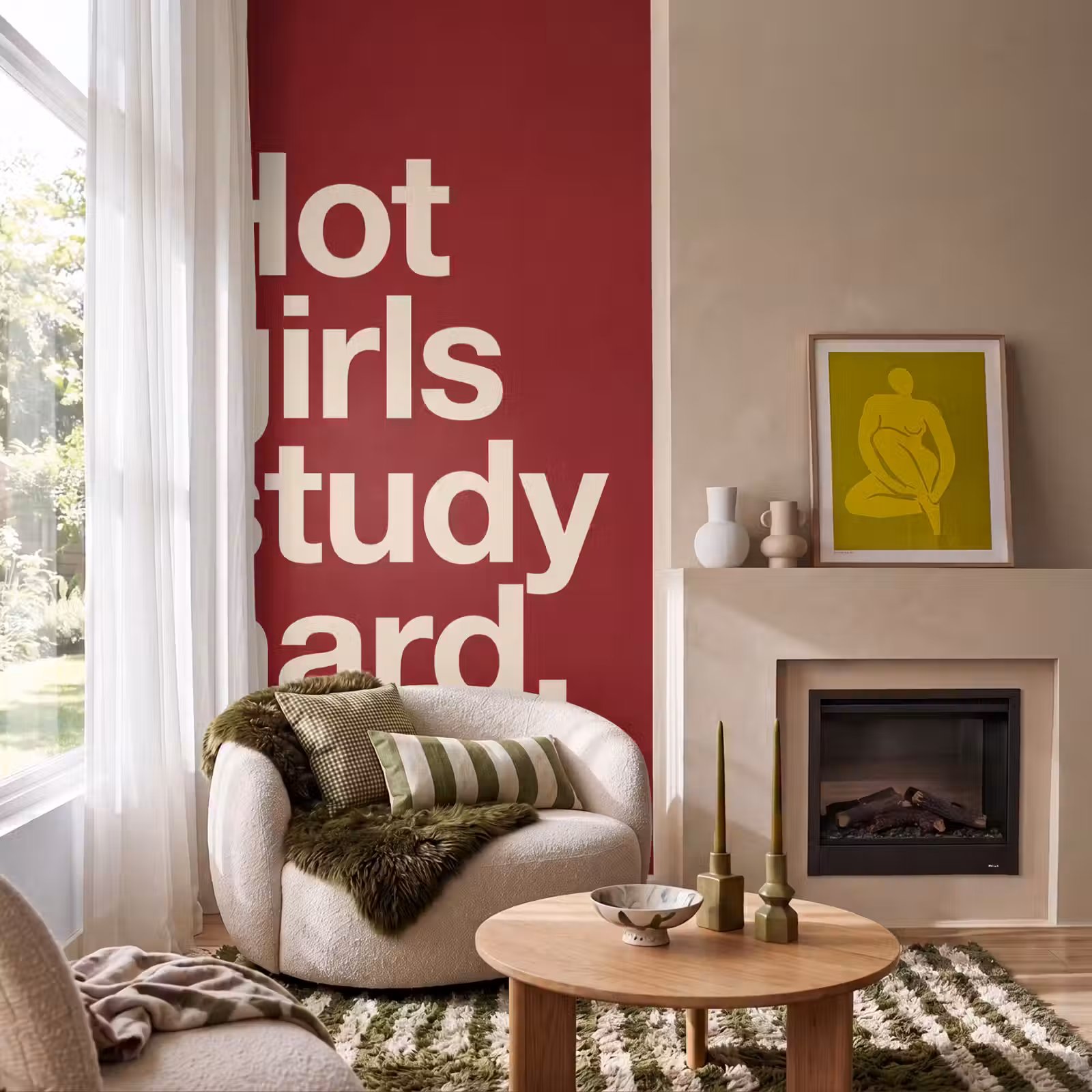 Behang - Tekst - Studie - Motivatie - Modern - Rood — 1