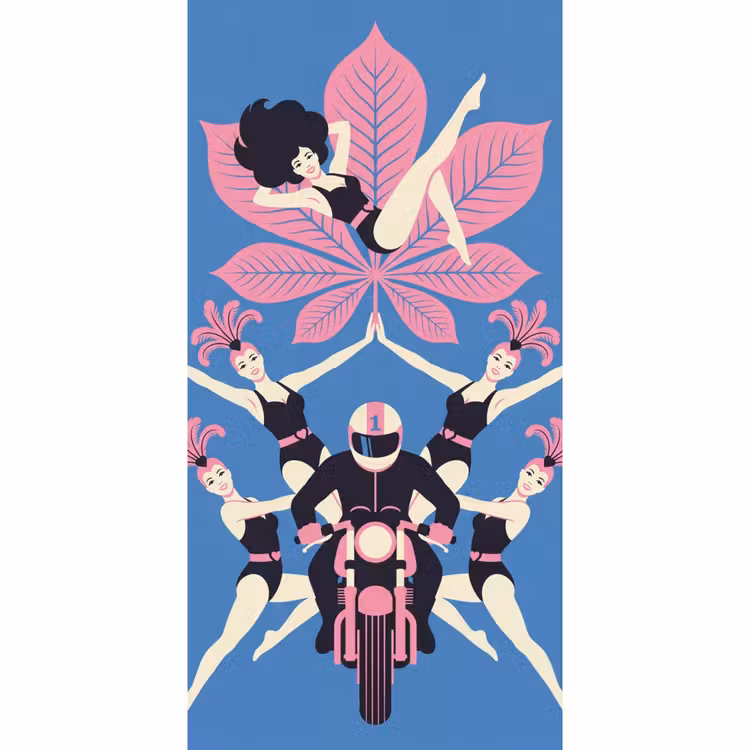 Behang - Mensen - Dans - Motor - Retro - Roze — 2