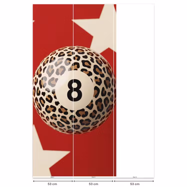 Behang - Spel - Dierenprint - Nummer 8 - Modern - Rood — 6