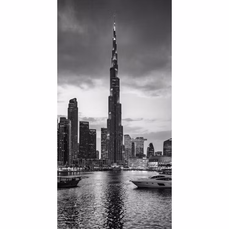 Behang - Stad - Skyline - Architectuur - Avond - Zwart-wit — 2