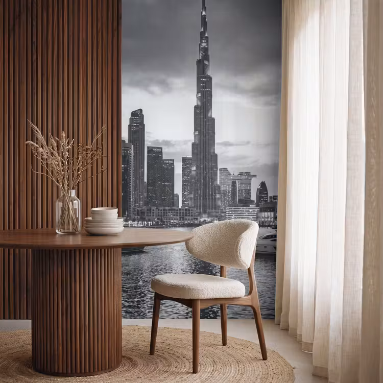 Behang - Stad - Skyline - Architectuur - Avond - Zwart-wit — 4