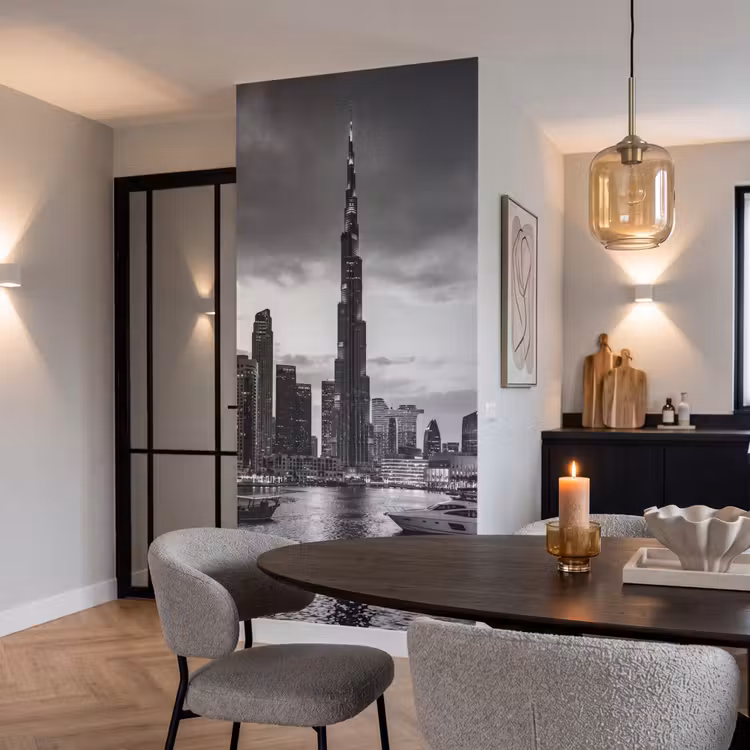 Behang - Stad - Skyline - Architectuur - Avond - Zwart-wit — 5
