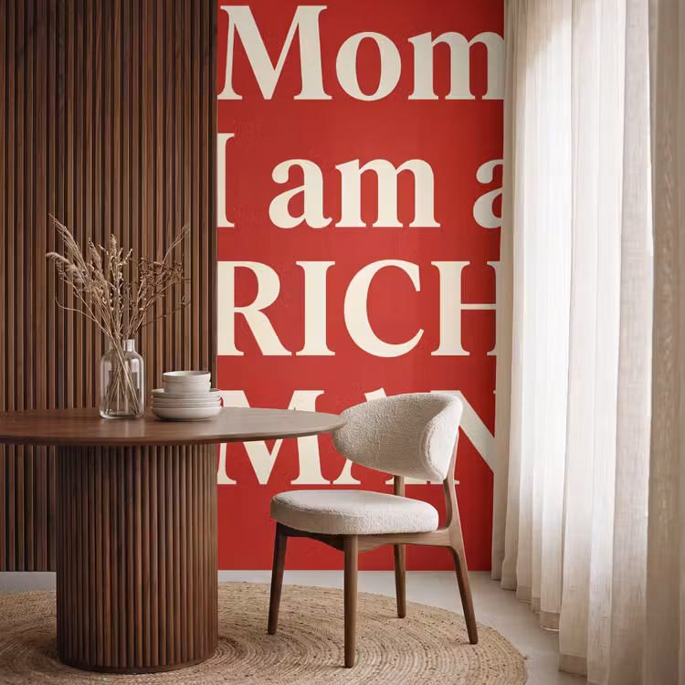 Behang - Tekst - Rijkdom - Motivatie - Rood - Modern — 4