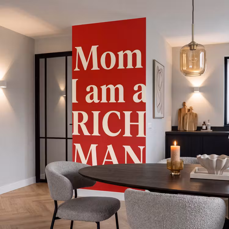 Behang - Tekst - Rijkdom - Motivatie - Rood - Modern — 5