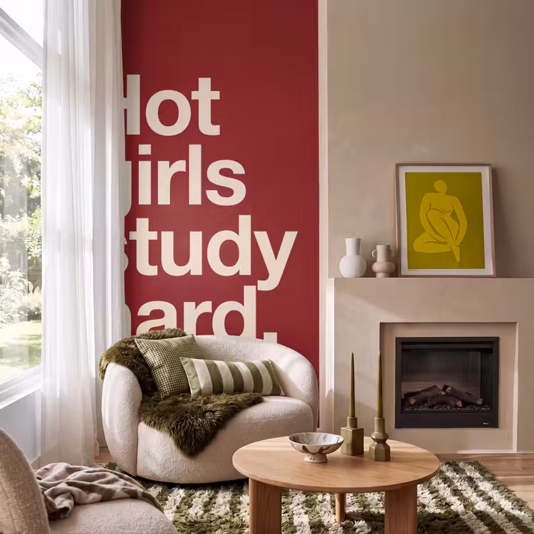 Behang - Tekst - Studie - Motivatie - Modern - Rood — 1