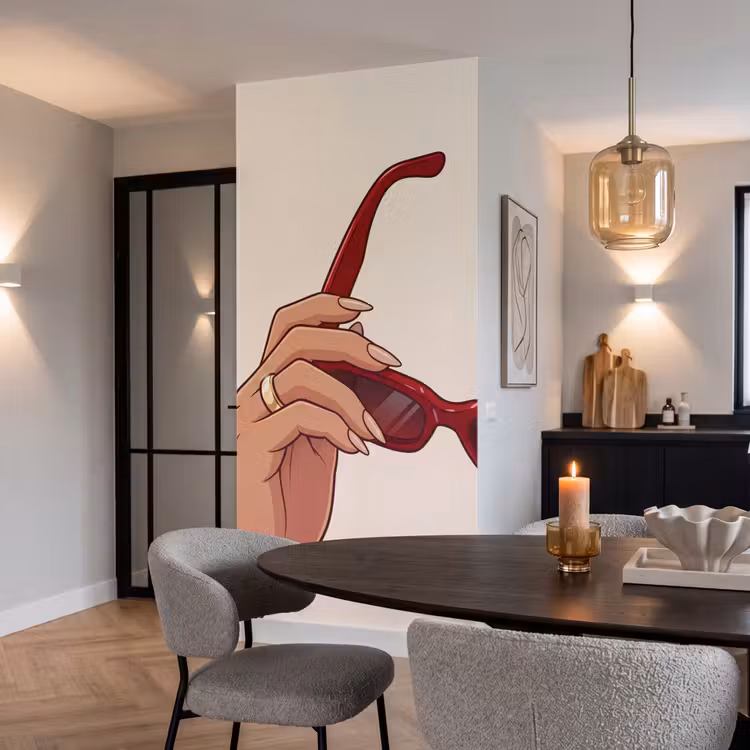 Behang - Vrouw - Zonnebril - Mode - Rood - Illustratie — 5